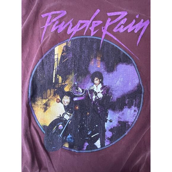 Urban Outfitters Prince Purple Rain Short Sleeve Tee pink Distressed Sm/Med - Picture 6 of 8